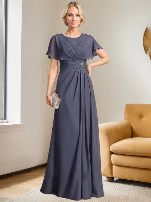 a line scoop floor length chiffon bridesmaid dress A-line Floor-Length Mother of the Bride With Pleat – DUNALI Neck Size:14 Lugz Length Embellishment Off-the-Shoulder Short Prom Dress