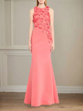 Trumpet/Mermaid Stretch Crepe Scoop Neck Sleeveless Floor Length Dress