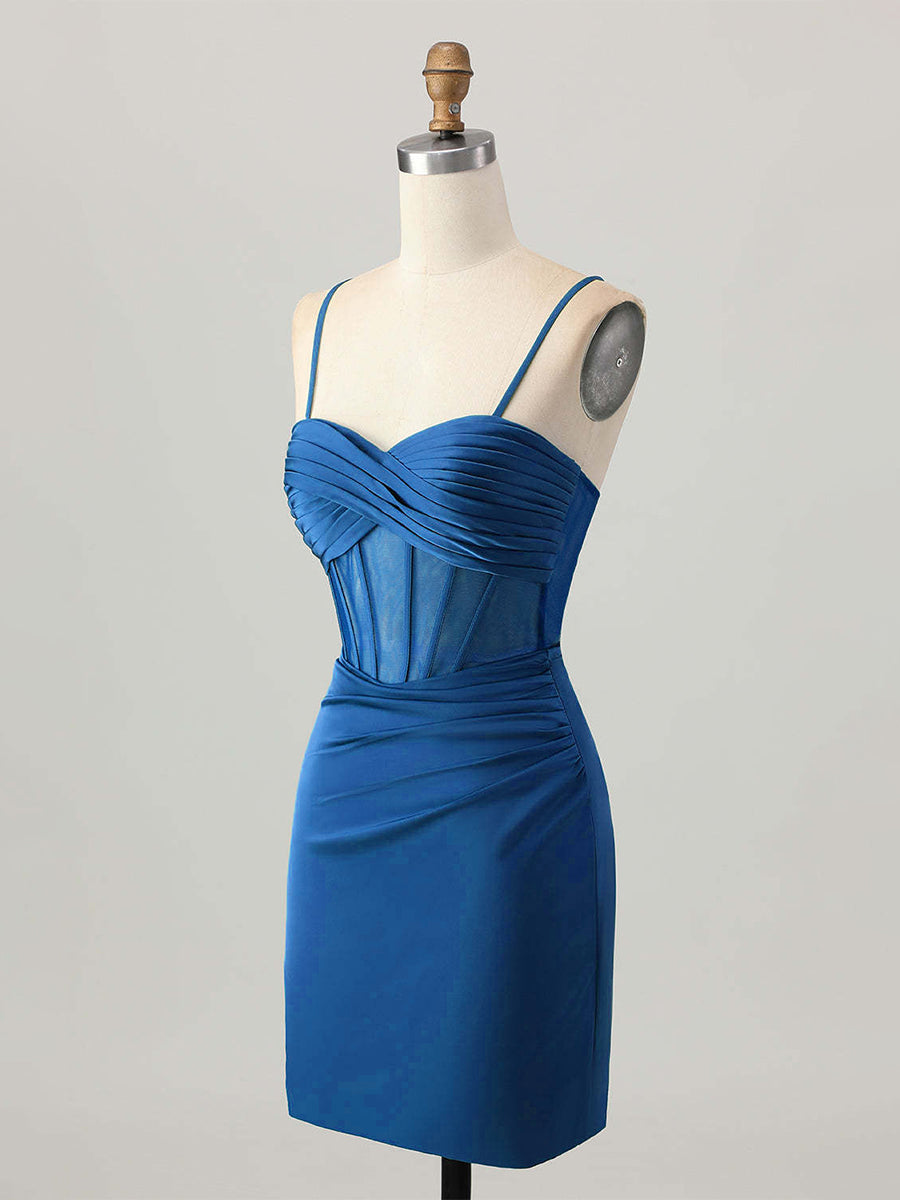 Robe courte de bal corset satin ajustée