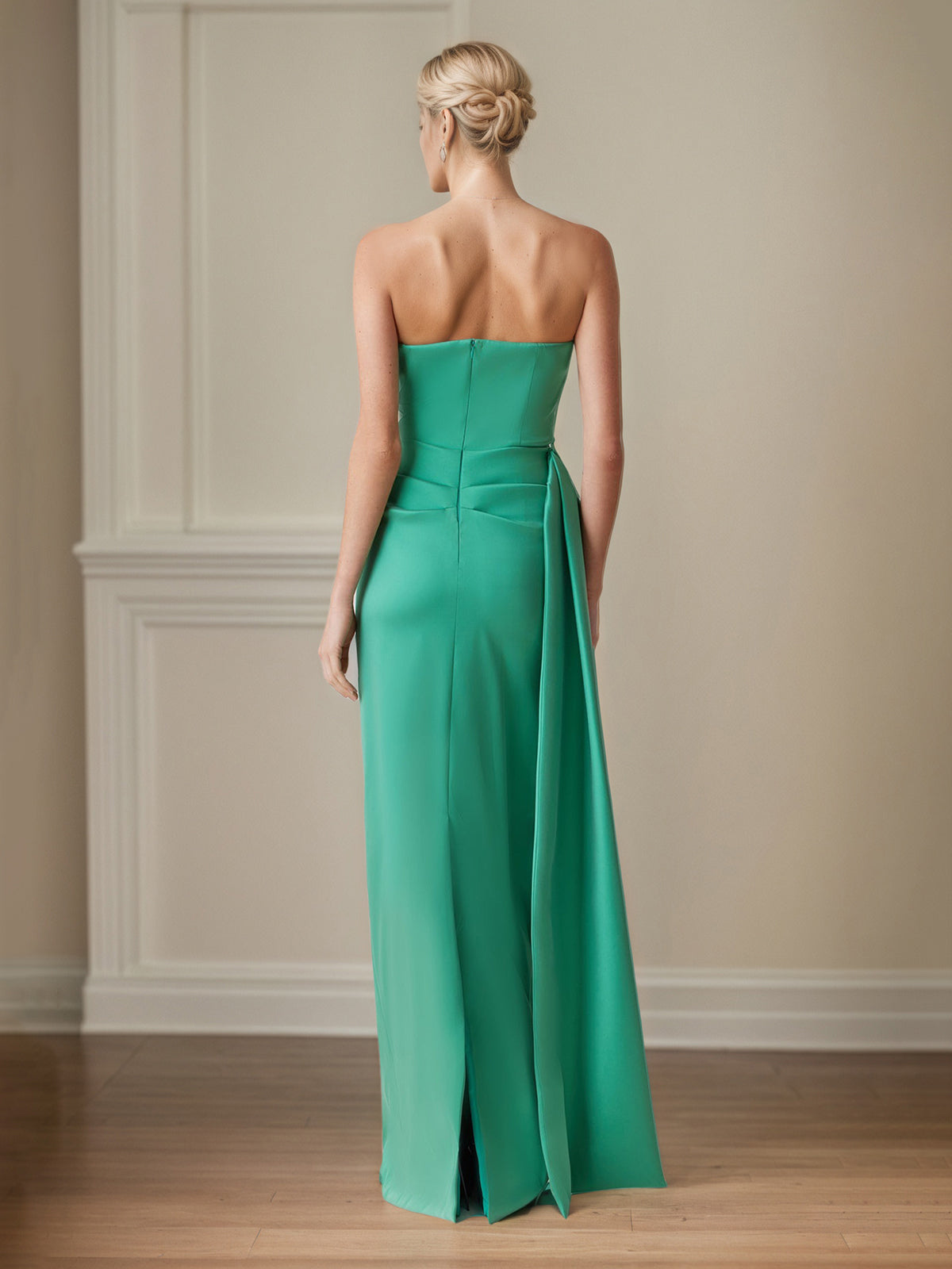 Sheath/Column Satin Off The Shoulder Sleeveless Floor Length Mother of the Bride Dresses