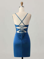 Robe courte de bal corset satin ajustée