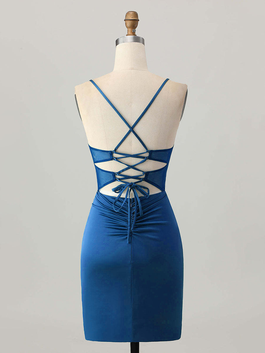 Robe courte de bal corset satin ajustée
