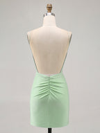 Bodycon Backless Short Homecoming Dress with Beading
