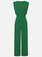 Damen Grüner Rundhals Ärmelloser Eleganter Jumpsuit