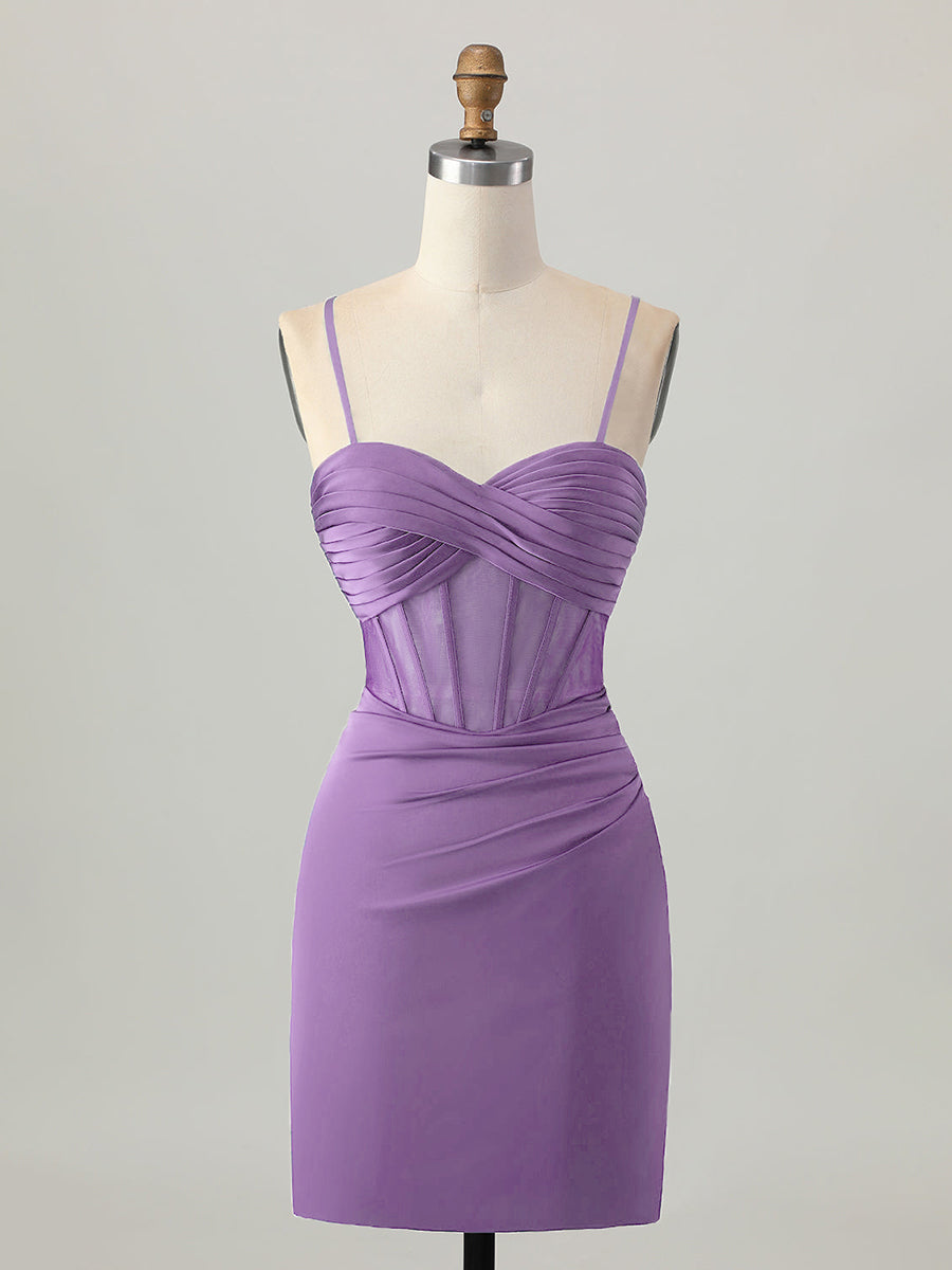 Robe courte de bal corset satin ajustée