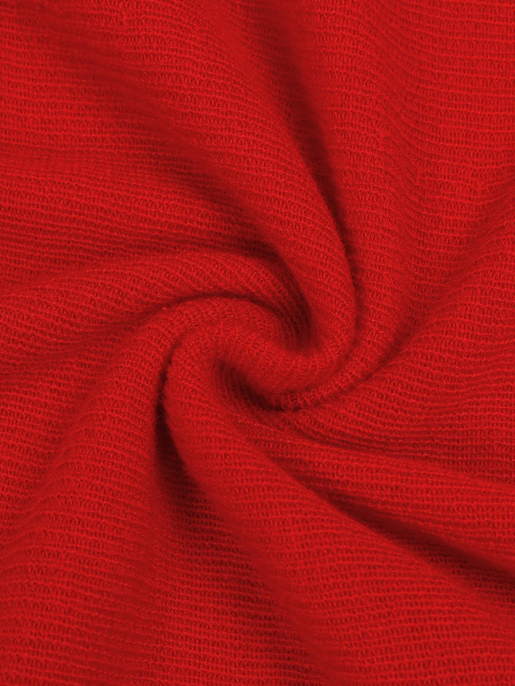 Red High Neck Long Sleeve A-Line Maxi Wool Sweater Dress