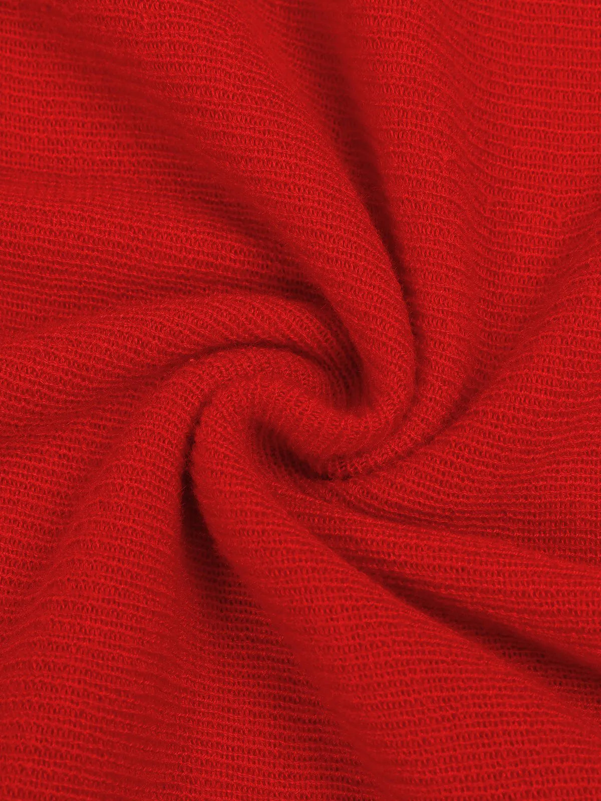 Red High Neck Long Sleeve A-Line Maxi Wool Sweater Dress