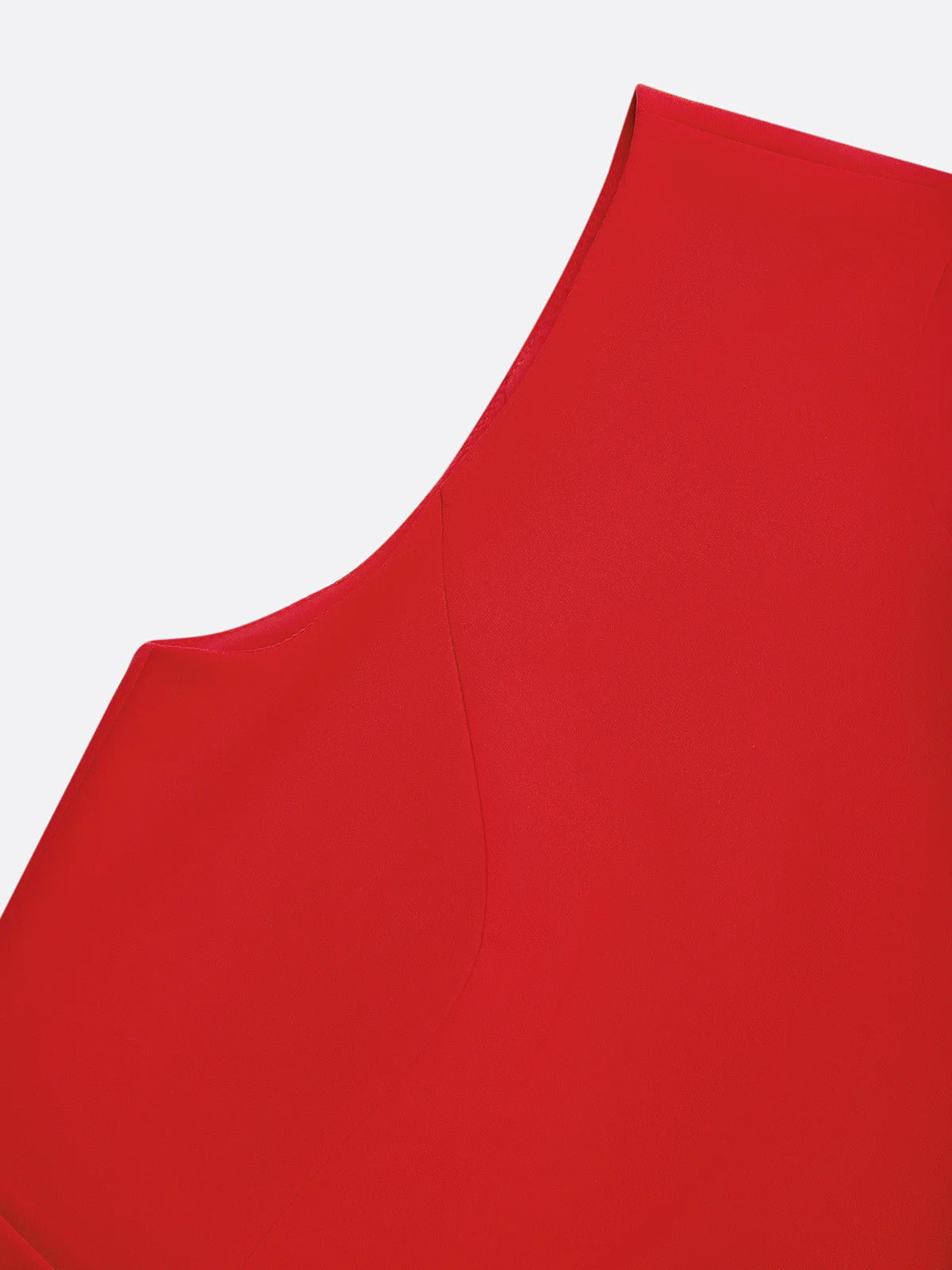 Vestido mini clásico línea A rojo con hebilla de mariposa, escote redondo y sin mangas para graduación