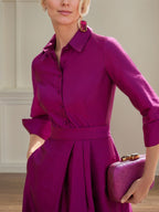 A-Linien Hochgeschlossen 3/4 Ärmel bodenlanges Mutter-der-Braut-Kleid