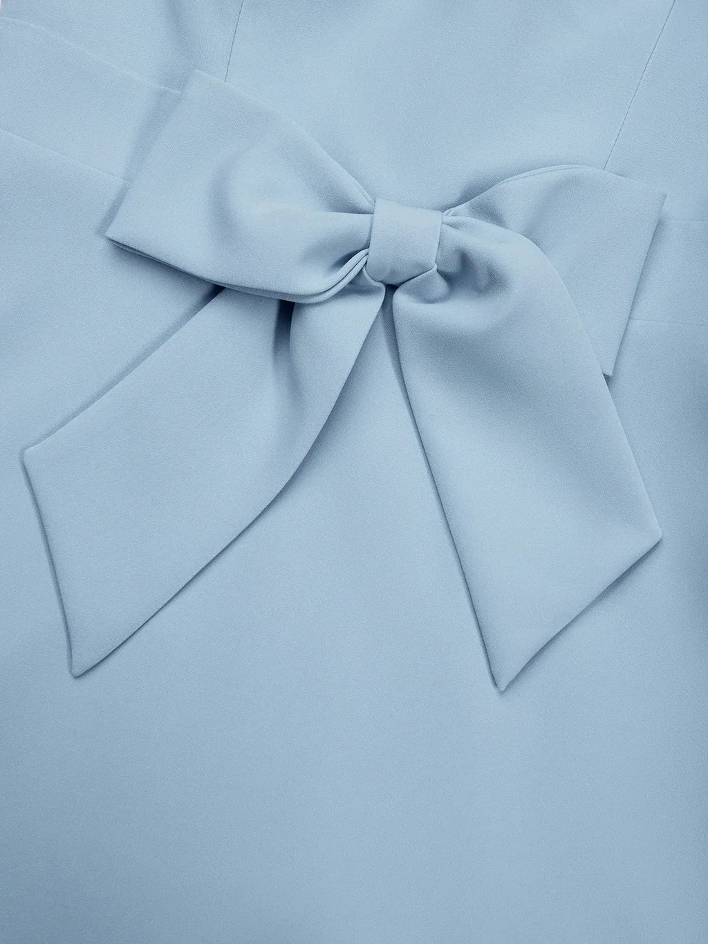 Hellblaues Meerjungfrauen-Midikleid mit Schleife, Spitzen-Sweetheart-Ausschnitt und ärmellos