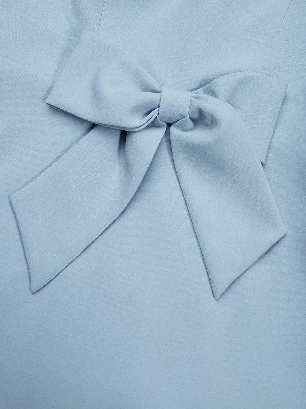 Hellblaues Meerjungfrauen-Midikleid mit Schleife, Spitzen-Sweetheart-Ausschnitt und ärmellos