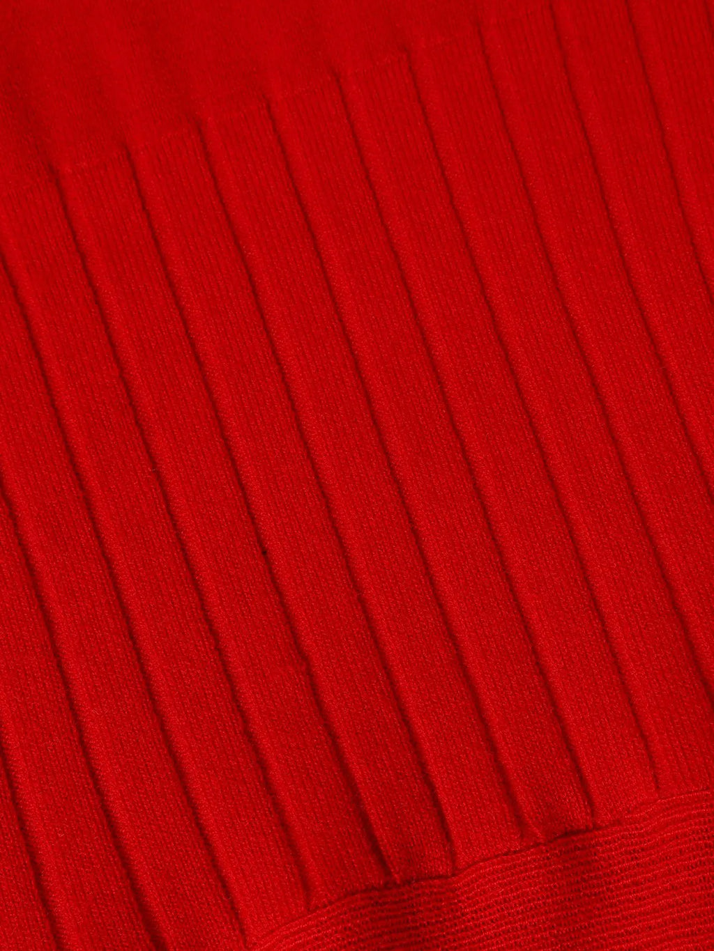 Red High Neck Long Sleeve A-Line Maxi Wool Sweater Dress