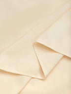 Abito midi albicocca dorato in chiffon, scollo a V, maniche lunghe a palloncino, linea ad A