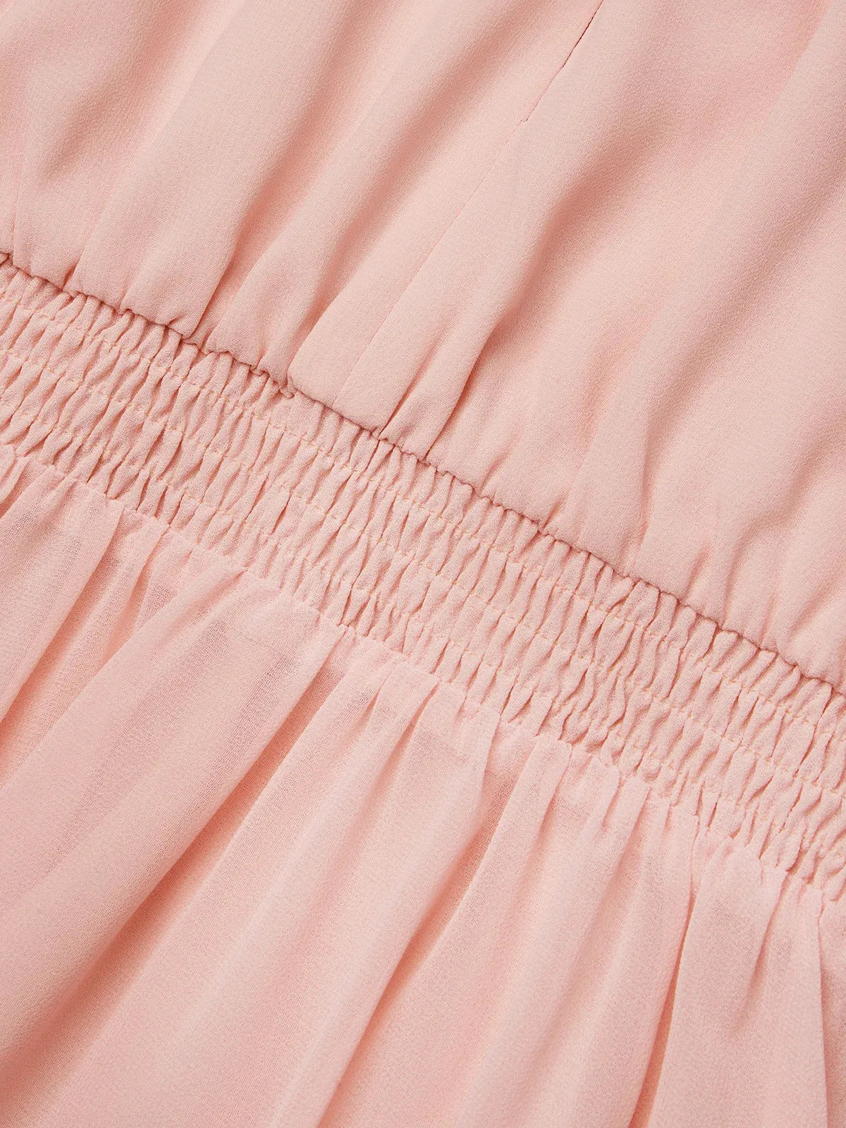 Rosa Chiffon Lotusblattkragen ärmelloses A-Linien Maxikleid