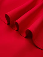Rotes Peplum quadratischer Ausschnitt ärmelloses Etui Midikleid