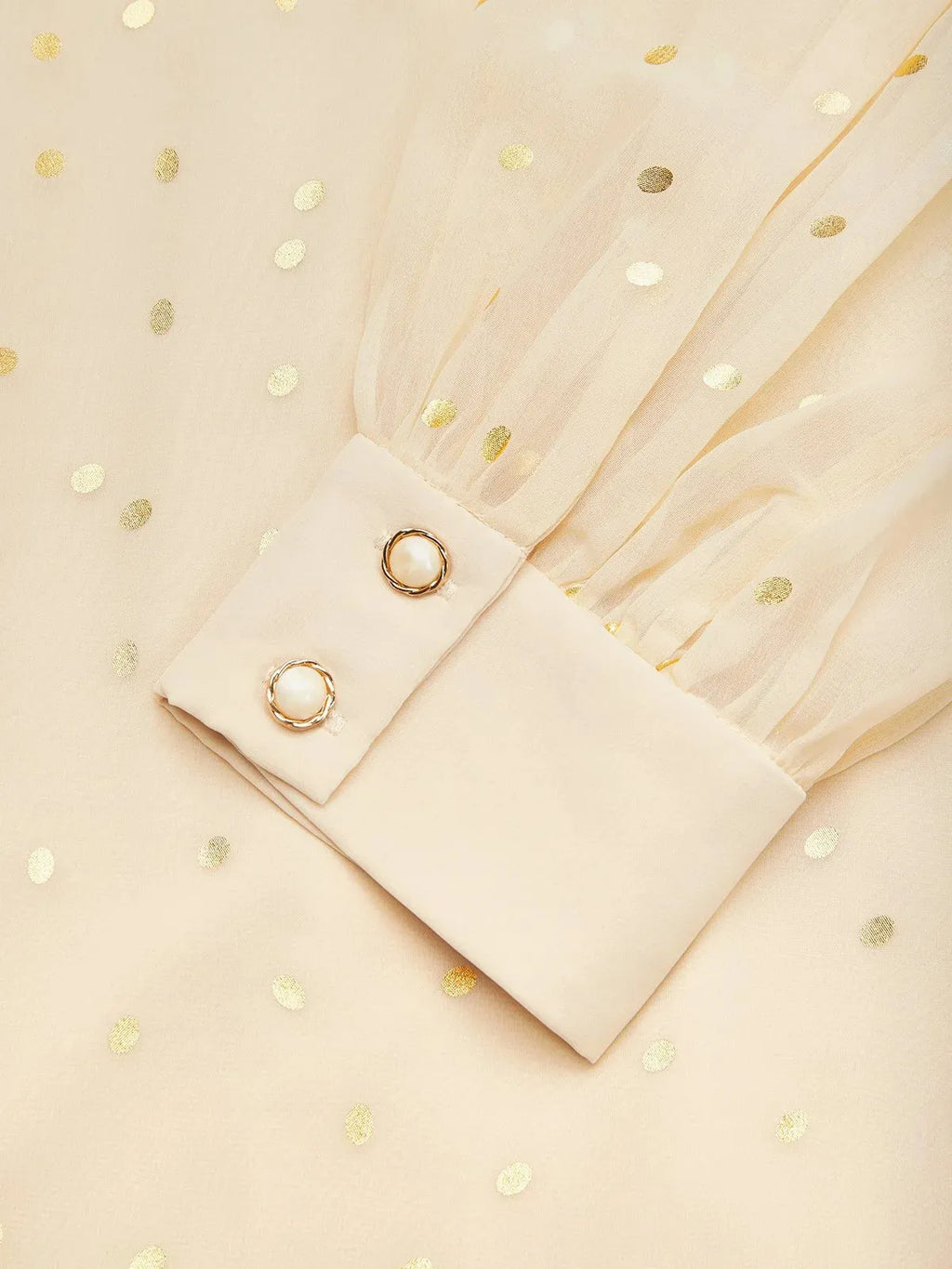 Abito midi albicocca dorato in chiffon, scollo a V, maniche lunghe a palloncino, linea ad A