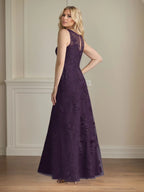 Trompeten-/Meerjungfrauen-Chiffon-Kleid mit Rundhalsausschnitt, Cape-Ärmeln und bodenlang