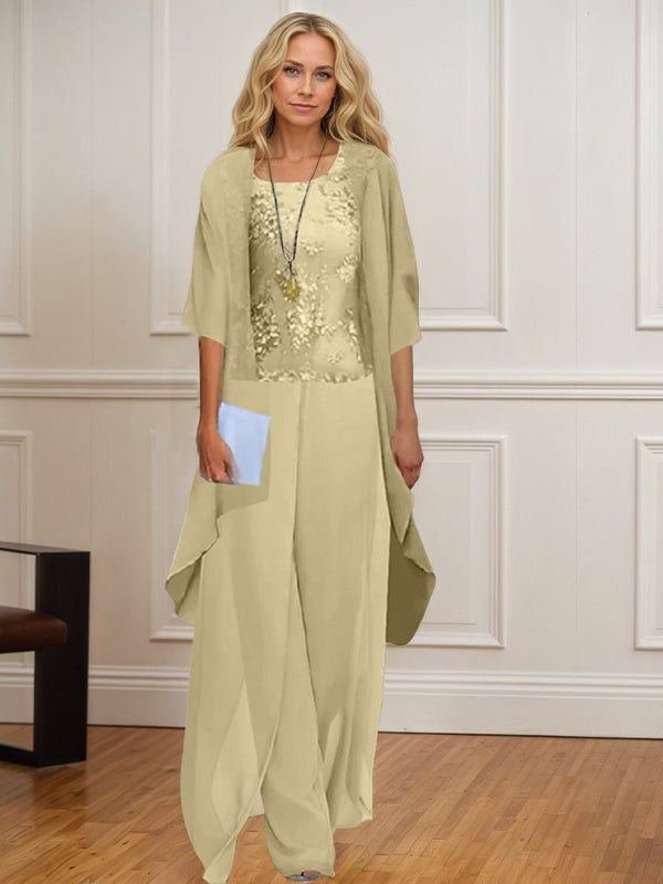 Chiffon Mother of the Bride Pantsuits with Jacket