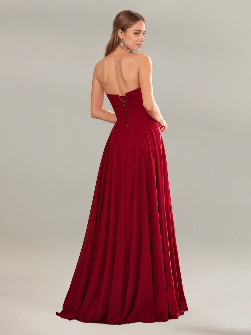 A Line Chiffon Off The Shoulder Sleeveless Floor Length Dress