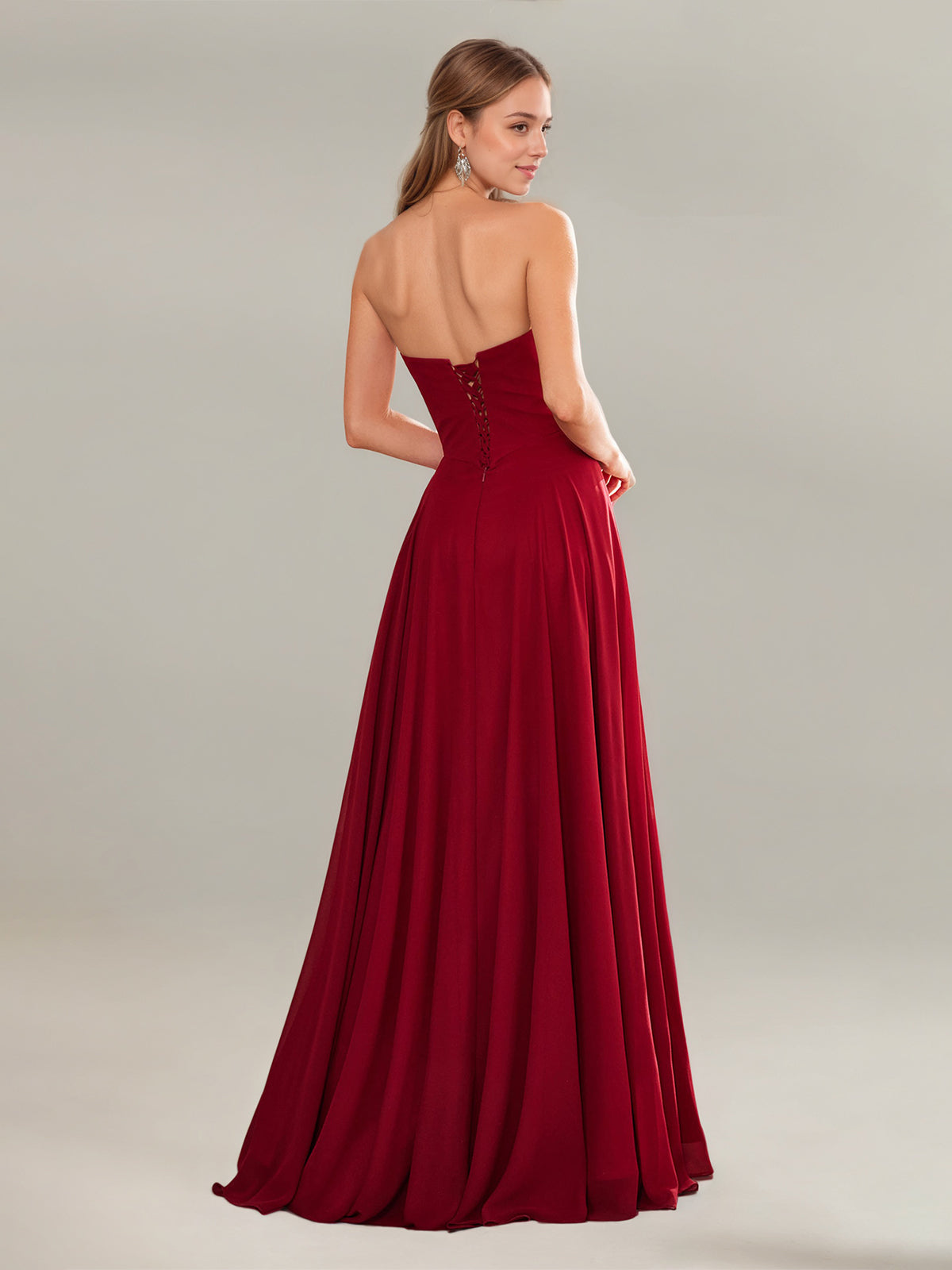A Line Chiffon Off The Shoulder Sleeveless Floor Length Dress