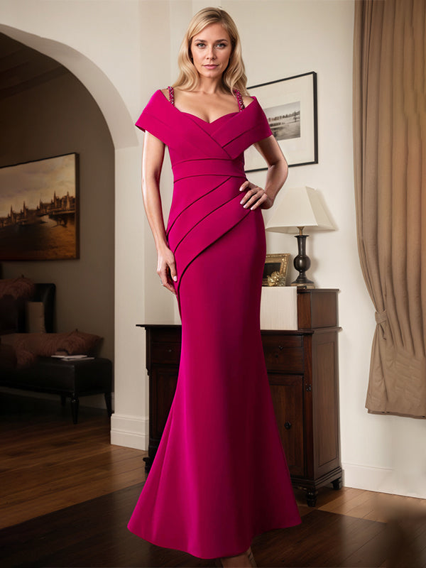 Trumpet/Meerjungfrau Spaghettiträger bodenlanges Stretch Krepp Brautmutterkleid