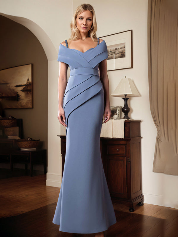 Trumpet/Meerjungfrau Spaghettiträger bodenlanges Stretch Krepp Brautmutterkleid