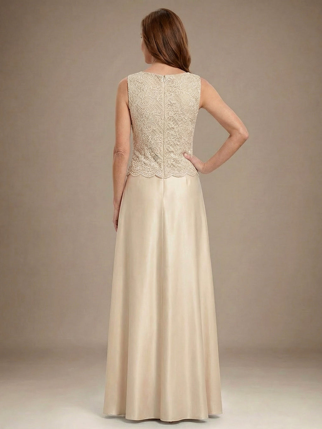 Glitter Lace & Satin Skirt Jacket Dress with Open Jacket