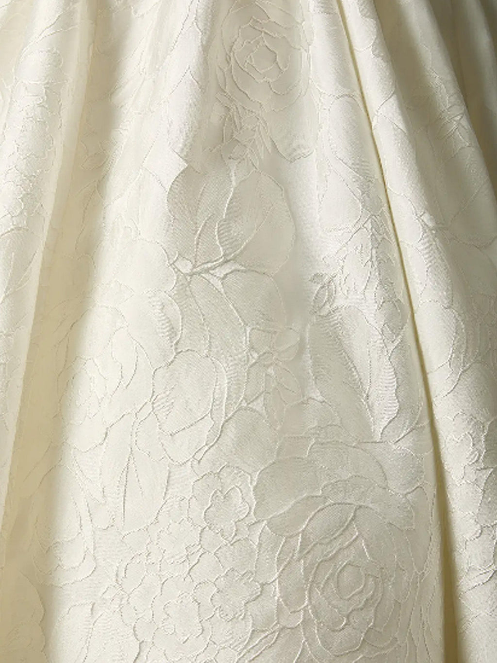 Abito da sposa a gonna ampia bianco senza spalline in jacquard floreale
