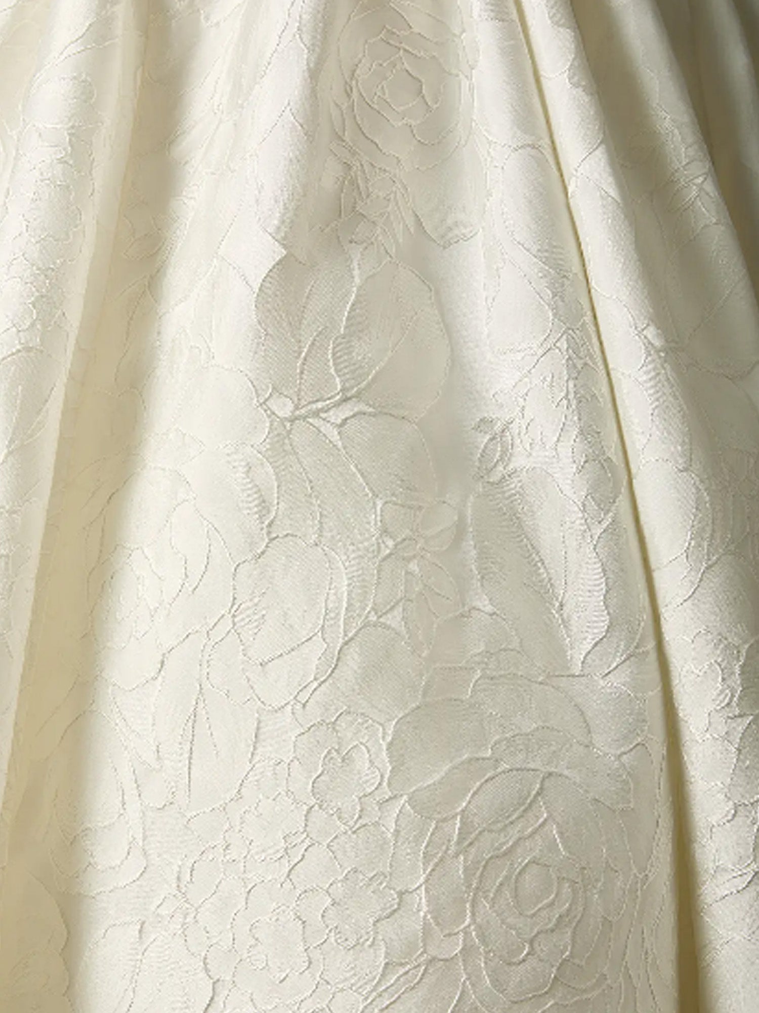 Abito da sposa a gonna ampia bianco senza spalline in jacquard floreale