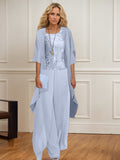 Chiffon Hosenanzüge für die Brautmutter mit Jacke