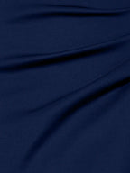 Trumpet/Meerjungfrau V-Ausschnitt Kurzarm Bodenlanges Stretch-Crêpe Kleid für die Brautmutter mit Rüschen