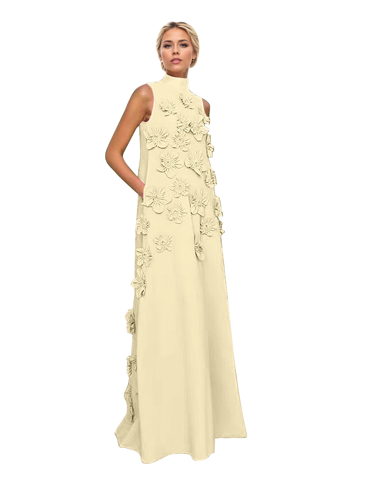 Hank Blumenverziertes Maxikleid