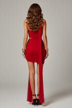 Glamorous Halter Neck Cutout Mini Dress with Floral Accents