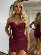 Robe moulante pour bal de promo à paillettes scintillantes, décolleté cœur