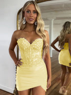 Robe moulante pour bal de promo à paillettes scintillantes, décolleté cœur