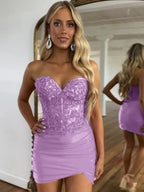 Robe moulante pour bal de promo à paillettes scintillantes, décolleté cœur