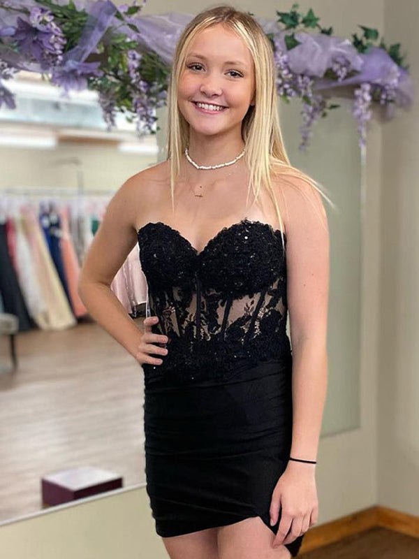 Robe moulante pour bal de promo à paillettes scintillantes, décolleté cœur