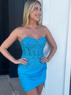 Robe moulante pour bal de promo à paillettes scintillantes, décolleté cœur