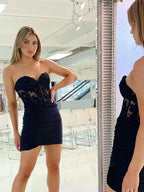 Robe moulante pour bal de promo à paillettes scintillantes, décolleté cœur
