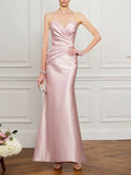 Robe maxi rose bustier formelle pour invité de mariage