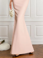 Evening Formal Gown Light Pink Off The Shoulder Mermaid Maxi Dress