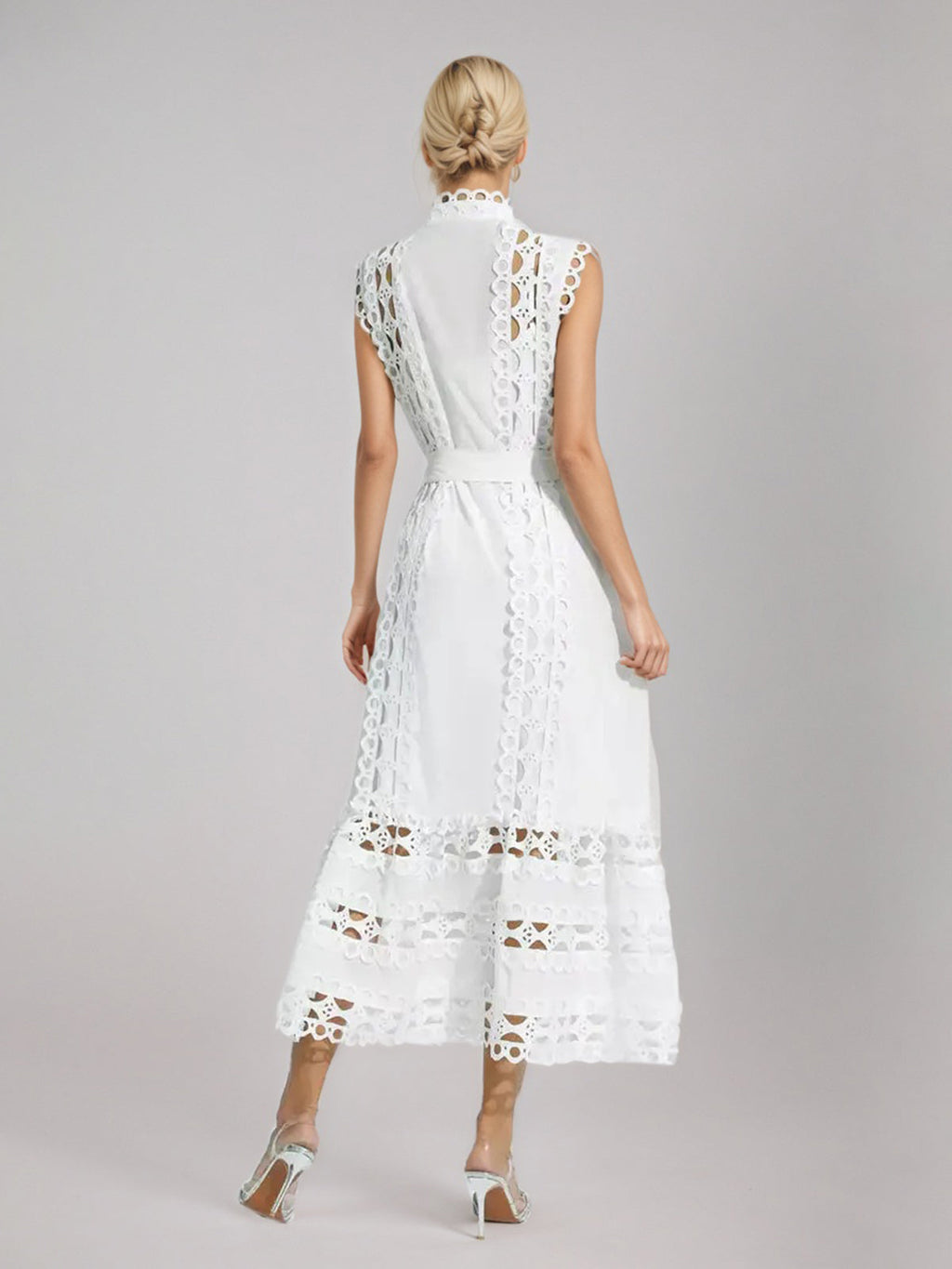 Black Sleeveless Hollow Maxi Dress