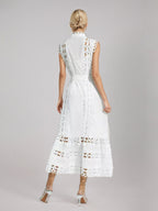 Black Sleeveless Hollow Maxi Dress