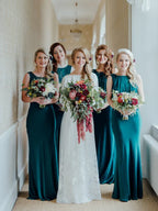 Gogerous Scoop Neck Mermaid Sleeveless Floor-Length Long Bridesmaid Dresses