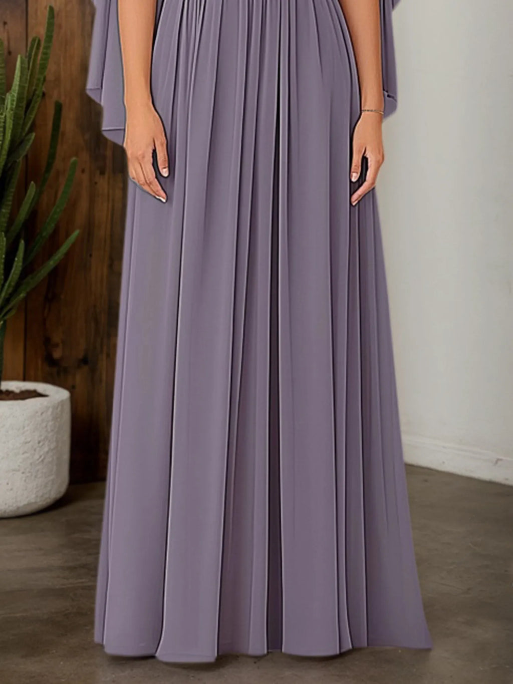 Kleid für die Brautmutter Lavendel Grau Blau mit Cape