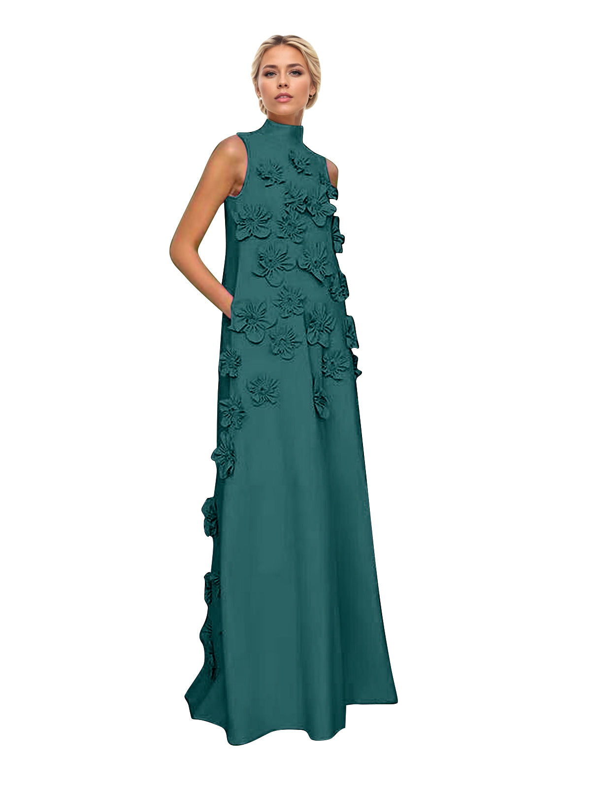 Hank Blumenverziertes Maxikleid