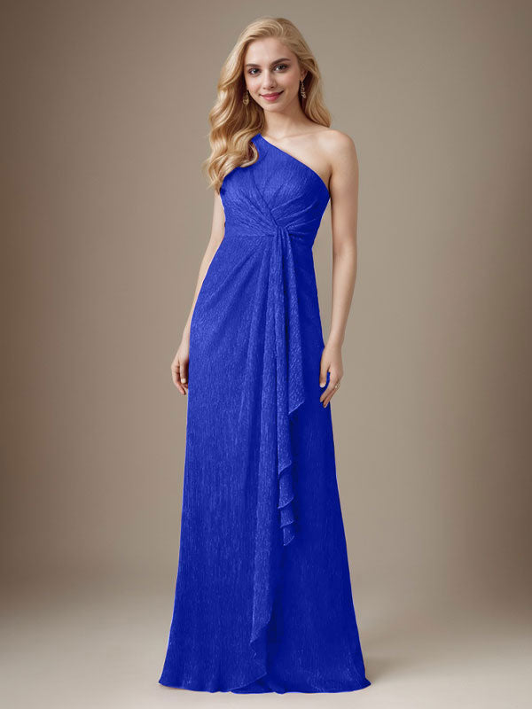 Rubinrotes Etuikleid mit einer Schulter aus metallischem Mesh Mutterkleid der Braut