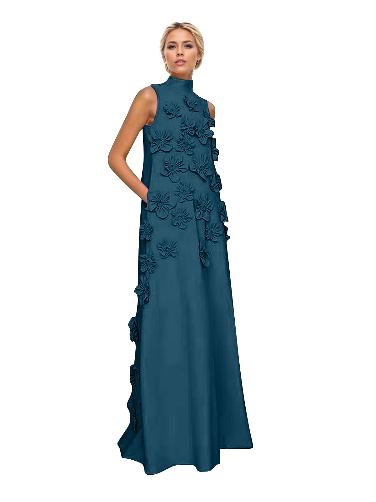Hank Blumenverziertes Maxikleid