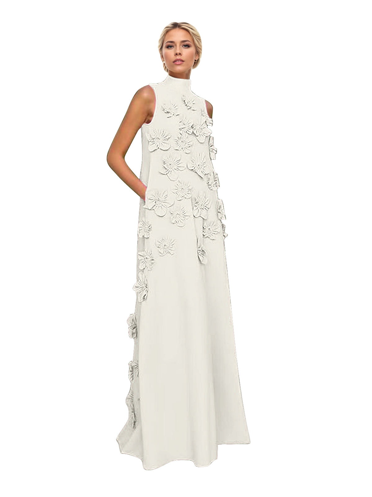 Hank Blumenverziertes Maxikleid