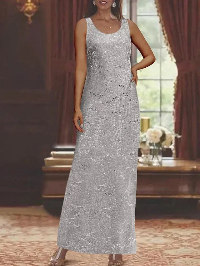 Abiti da madre della sposa in chiffon con paillettes e giacca